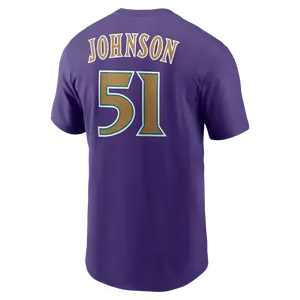 Unisex Baseball Diamondbacks Team Johnson Cooperstown Collection Name & Number T-Shirt - Royal