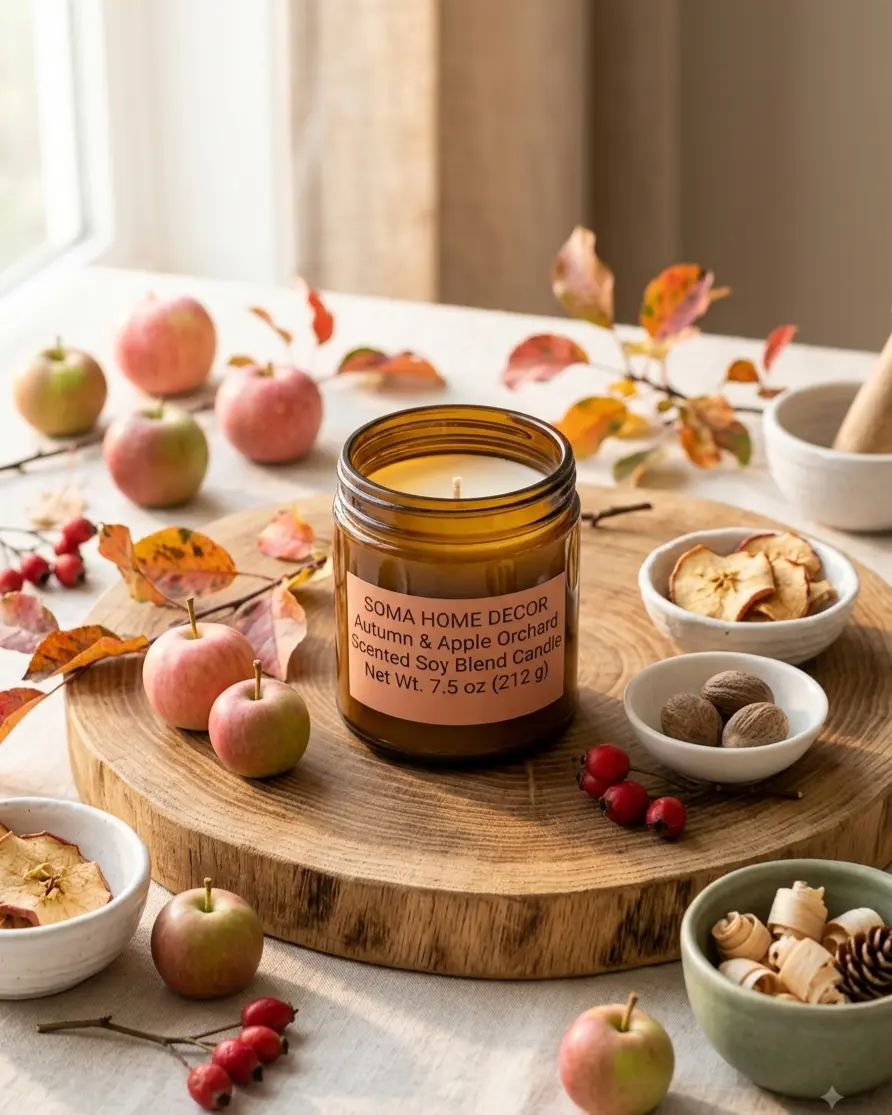Hand-Poured Soy Blend Scented Candle in Amber Jar (7.5 oz)