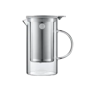 BUYDEEM 800ml Stainless Steel Glass Tea Infuser Pot - Detachable Strainer for Loose Leaf Tea & Blooming Tea - Heat Resistant Borosilicate Glass, Perfect for Home & Office