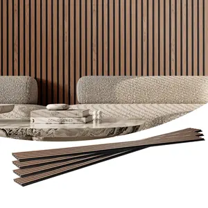 VEVOR Wood Slat Acoustic Panels, 7.9 x 94.5 inch, MDF Accent Wooden Wall Panels for Modern Interior Wall, Faux Wood Wall Board Panels for Stylish Decor and Noise Reduction, Walnut