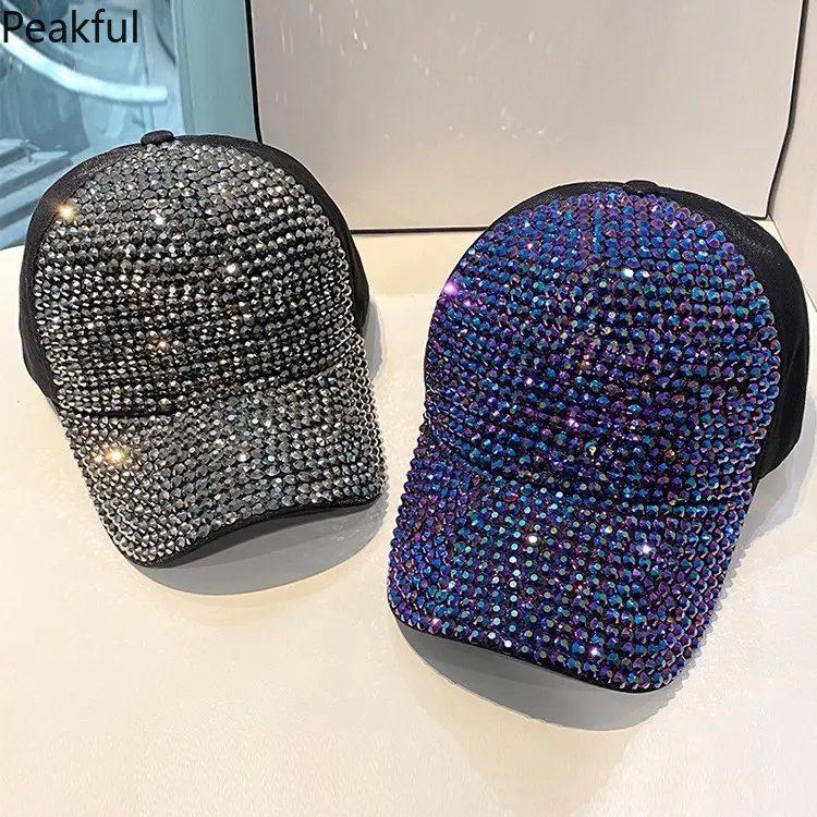 Fashionable Women’s Baseball Cap – Rhinestone Snapback for Summer, Spring & Autumn – Bold Hiphop Personality Hat for Casual Wear, Outdoor Adventures & Trendy Street Style