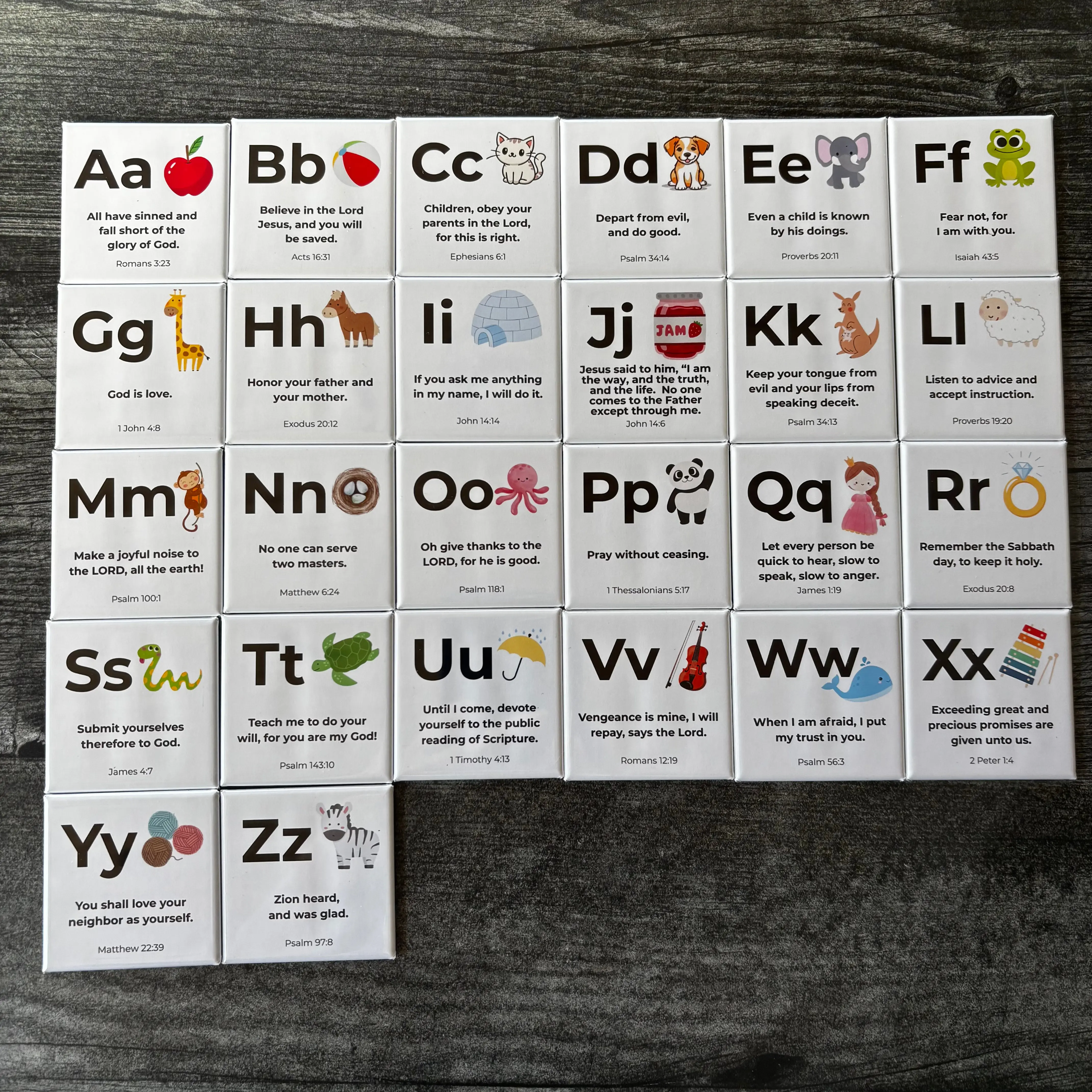 ABC Scripture Magnet Set