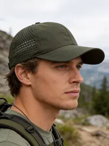 Premium Solid Color Quick Dry Baseball Cap for Men & Women - Ultra Lightweight, Laser Cut Perforated, Breathable Sun Hat for Hiking, Camping, Travel, Adjustable Snapback Fitted Hat