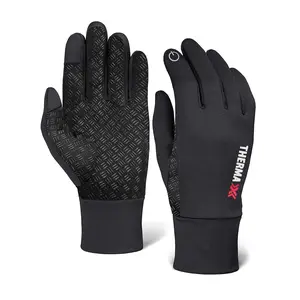 Thermal Winter Touch Screen Running Gloves Articulated Fit Layerable Neoprene One Size Fits Most Black Pull On Warm