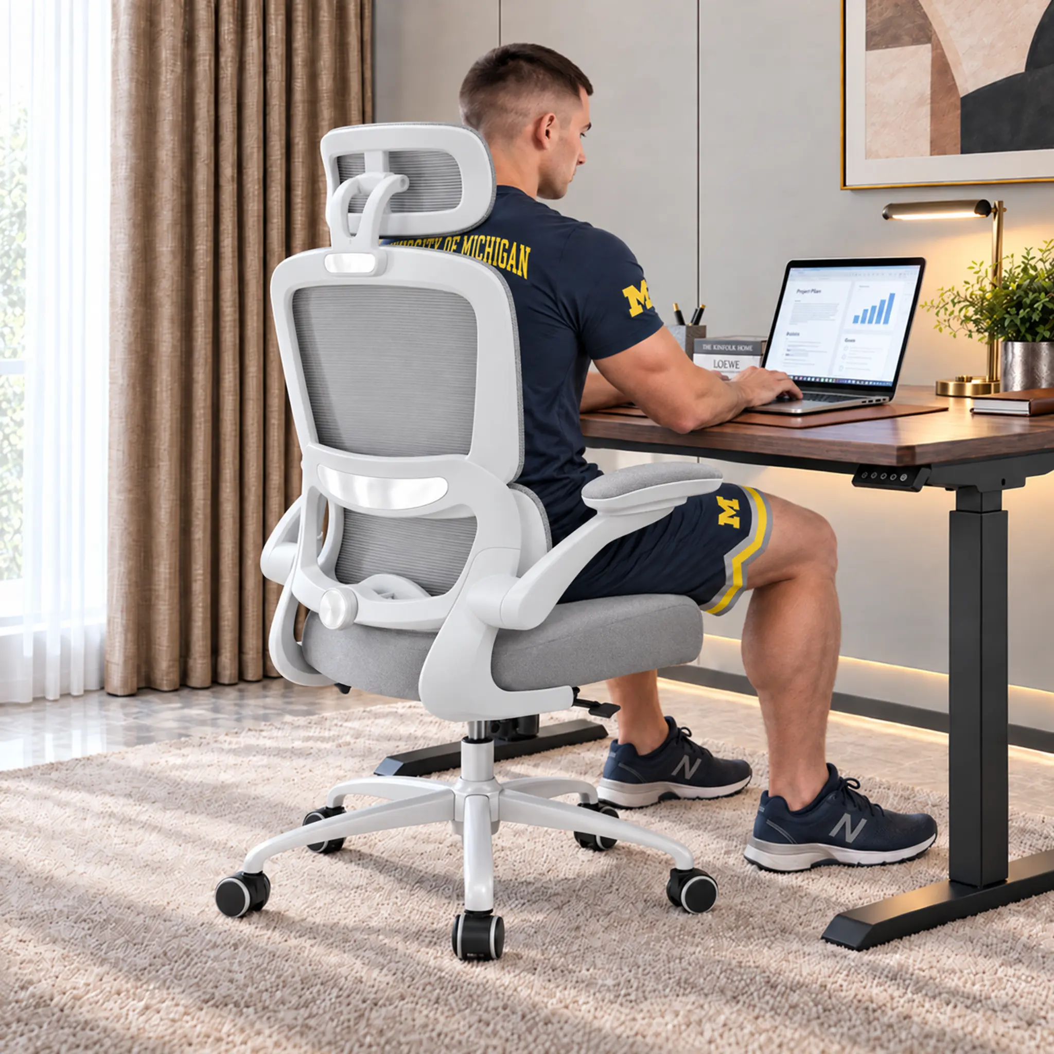 TRALT Ergonomic Mesh Swivel Office Desk Chair - Comfy Computer Task Chair, Functional Ergonomic Home Office Seat, 330 LBS Capacity, Plastic Glides, Wheels, 15-Minute Assembly, Natural Posture Support for Home & Gaming Use