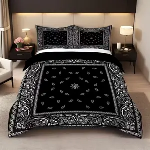 3-Piece Paisley Decorative Soft Bedding Set, Includes Duvet Cover & Pillowcases, High-Definition Digital Print, Home & Dorm Use, Easy Care, Durable