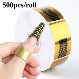 1 Roll of 500 Sheets Nail Extension Paper with Design Stickers, DIY Full Coverage Nail Tips for Reusable Nail Art, Self-Adhesive Nail Supplies, Crazy Nail Art, Wrap Nail Design