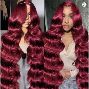 99J Burgundy Wig Human Hair 13x6 Body Wave Lace Front Wigs 180% Density Red Wine Glueless Wigs Pre Plucked for Women summerwins