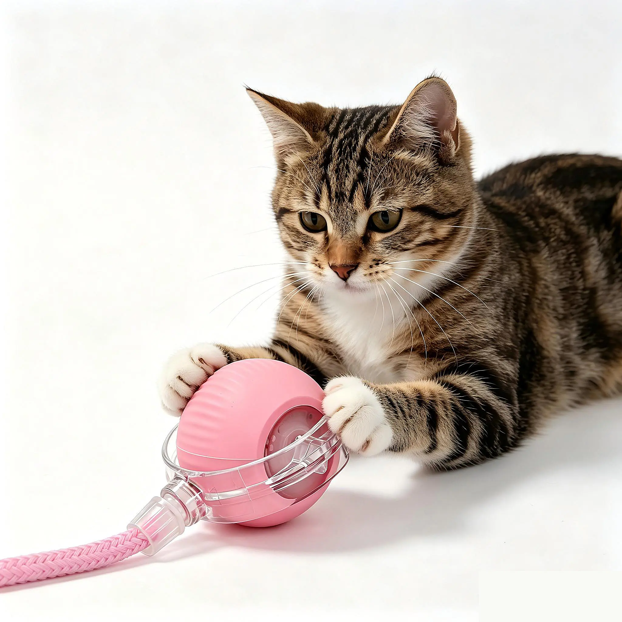 2026 New Smart Automatic Rolling   , USB , Light-Up, Quiet, Bite-Resistant, Wear-Resistant, Non-Toxic Interactive  for Kittens, Non-Toxic Interactive  juguete para mascota free gift     rechargeable  adjustable mode cat ball toy speedy tail moving dog fun