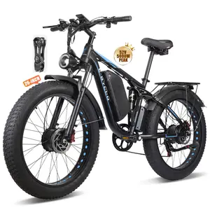 EBycco EB7PRO Peak 6000W  Dual  Motor Ebike for Adults Electric Tire Bike 52V 32AH, Max 40-45 MPH, 100 Miles Long Range, Hydraulic Disc Brake, 24"/26" Fat  Offroad Hunting E-Bike, Full Suspension Electric Bicycle,father'sdaygifts,campingessentials,camping
