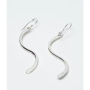 Long Wave Sterling Silver Earrings