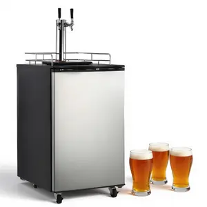【GARVEE】Kegerator，6.1 CF Dual Tap Kegerator, Full Size Stainless Steel Beer Dispenser with Adjustable Temperature Control (32°F-50°F), 170L Capacity, Includes Drip Tray