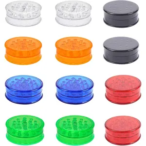 12 Pack 2.3in Small Herb Spice Grinder With Storage Portable Disposable Plastic Grinder Mix