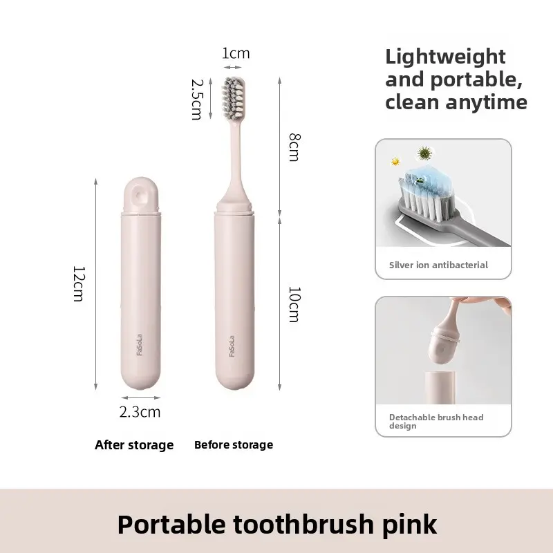 Portable toothbrush (pink)