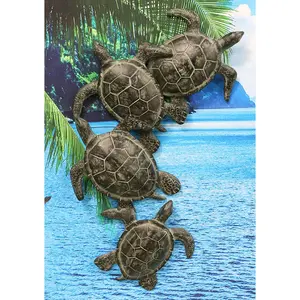 Ebros Large Family of Sea Turtles Wall Sculpture Hanging Plaque 25" High Decor