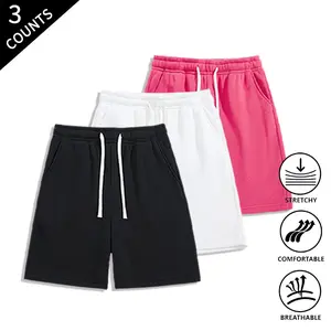 Summer wins! Men’s 3-Pack Sweat Shorts – All-Day Comfort, Stretchable & Breathable, Casual Athletic Shorts with Pockets for Everyday Use