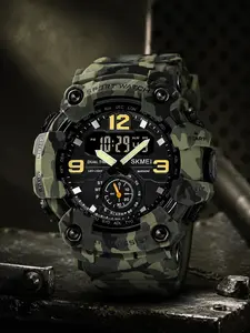 Skmei Men's Large Digital Sport Watch, 50m Waterproof, Night Light, Multi-Function, 4 Colors, Ideal for Parties and Gifts, Dual Time Wristwatch