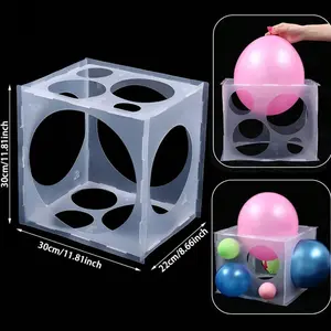 Transparent Balloon Measurement Box with 11 Holes, Party Decoration for Wedding, Valentine's Day, Opening Ceremony, Balloon Party Supplies
