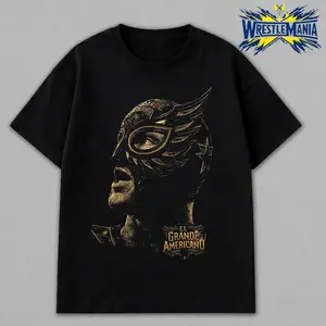 Rey Mysterio El Grande Americano T-Shirt, WWE Lucha Mask Graphic Tee, Vintage Style Wrestling Shirt, Unisex Streetwear Cotton Tee, Gift for WWE Fans 2026