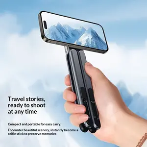 New Magnetic Phone Stand, Quick Phone Holder, Handheld Selfie Stick Stand Desktop Multi-Function Foldable Adjustable Smartphone Tablet Laptop Holder, Universal Compatibility
