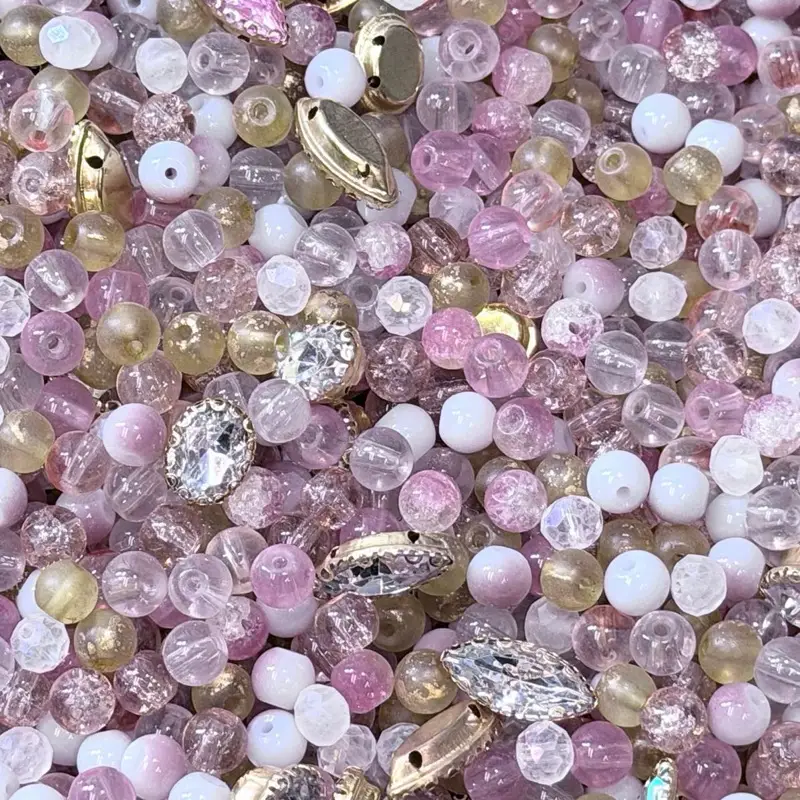 B120ML. Glass/Porcelain Mix Beads for Jewelry Making 120ML/4oz bead mix 4 Orders for a Bento