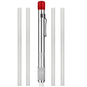 Welding Marking Pencil with 2 or 4 Soapstone Rounds, Auxiliary Tool for Metal Aluminum Casting Marking, Durable & Precise, Hand Tools