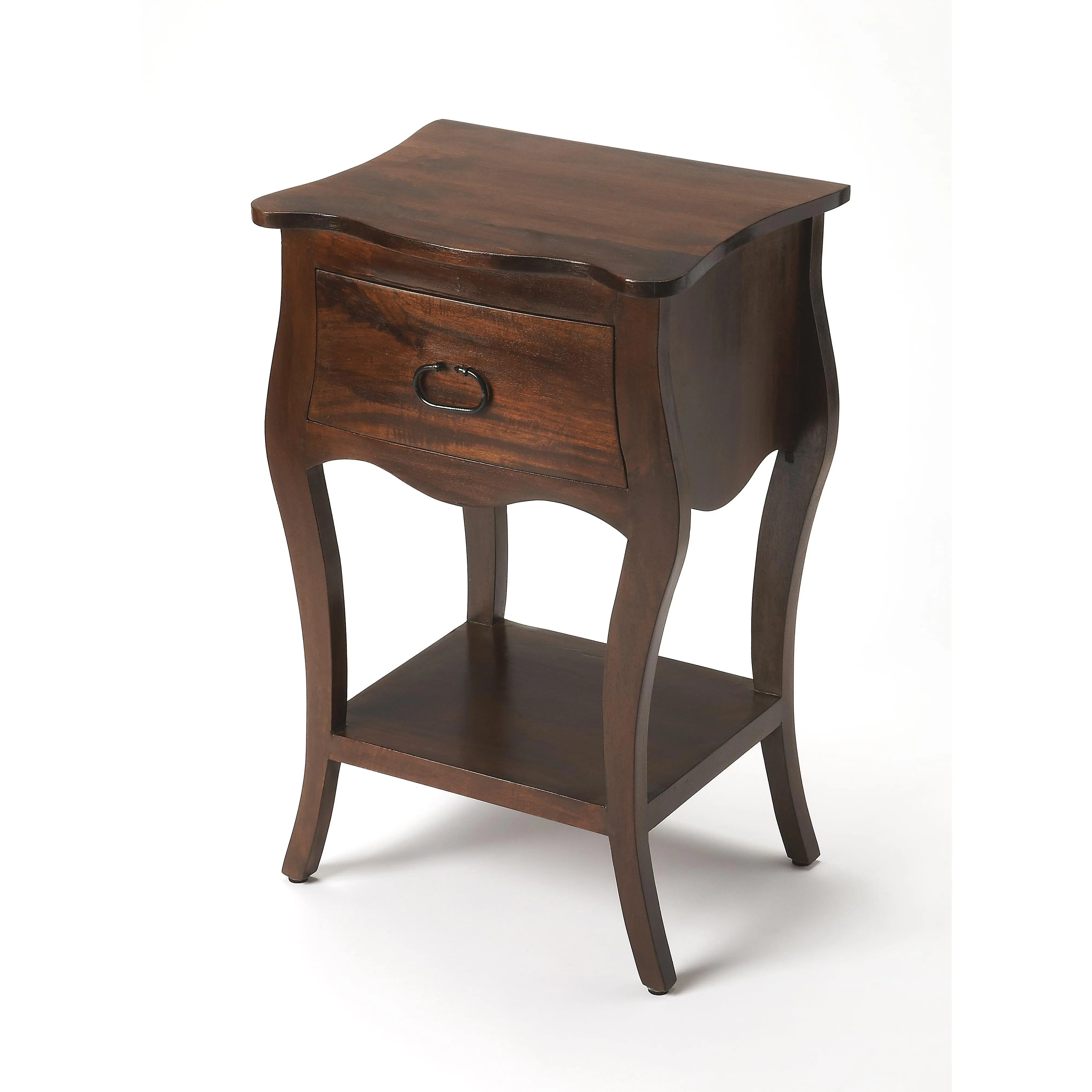 Rochelle Walnut 1 Drawer Nightstand in Dark Brown 9308342