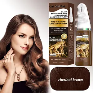 Hair Dye Comb Pen Chestnut Brown 200ml Waterproof Sweatproof Easy to Color Portable Fast Replenishment Color Does Not Fall Out Haircare