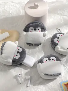 Cute Penguin Cartoon Mini Wallet, Safe Zipper Coin Purse, Fits Earphones, Coins, Keys, Essential Items, Adorable Penguin Bag Gift