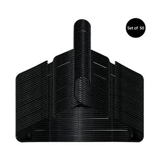 Lightweight Yet Durable Black Plastic Hanger Set 50-Pack for Shirts Dresses Coats Daily Use Sustainable Design