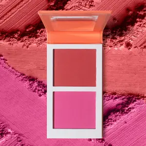 2 Color Smooth Blush Palette, Long Lasting Matte Blush Palette, Cheeks Contour Pressed Powder Blusher, Lightweight Natural Look Cosmetic Gift for Daily Makeup, Beauty Cosmetics, Silky Cheek Makeup Duo