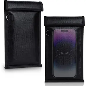 Faraday Bags for Phones and Car Key 2 Pack, Signal Blocking Pouch, Cell Phone Signal Jammer, Car Key/WiFi/RFID/GPS Signal Blocker Black (m)