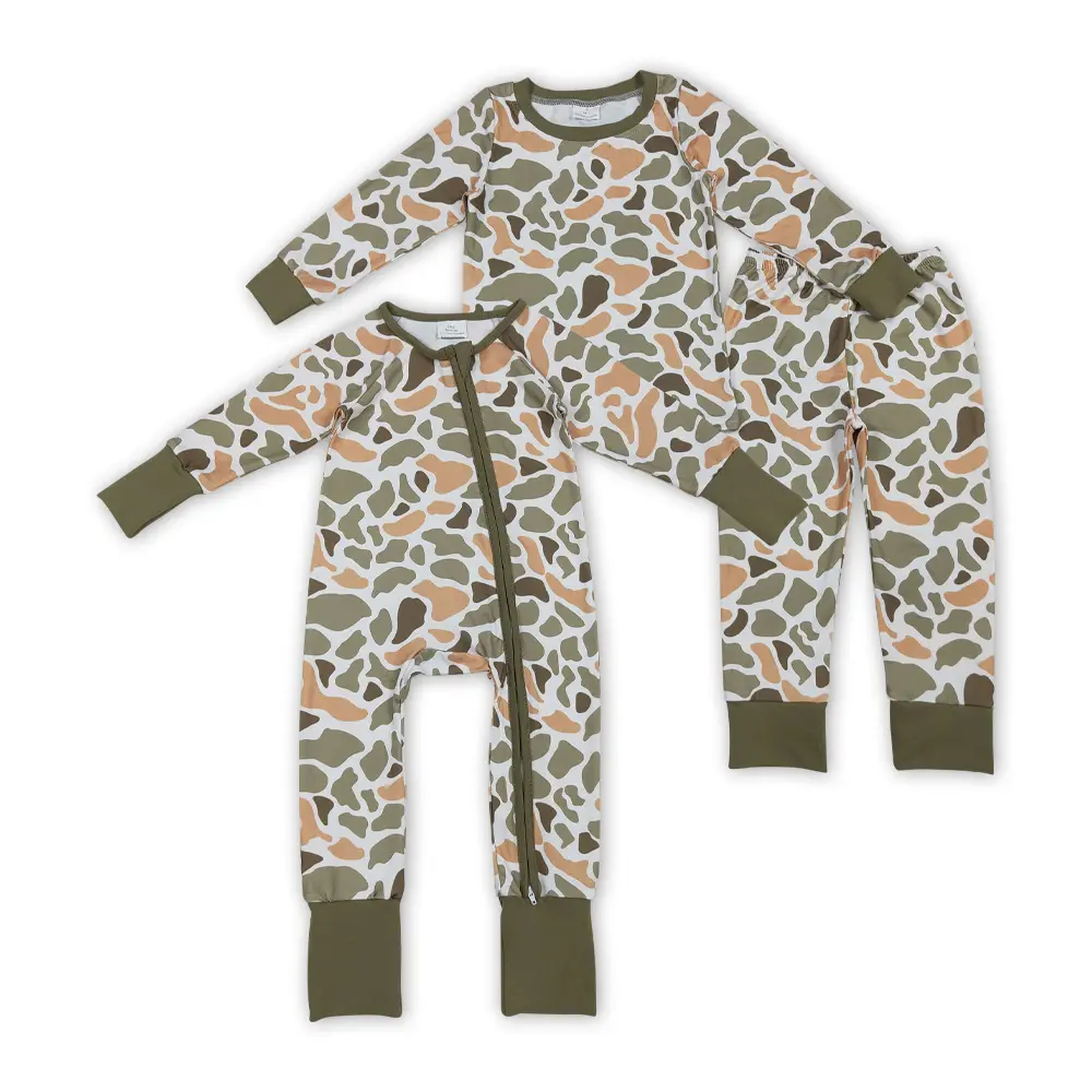 Toddler Boys' Camouflage Sleepwear 2-Piece Long Sleeve Crew Neck Pyjama Set - Soft Cotton Blend, Hunting Season Outfit, Cozy - Sizes 3-6m, 6-12m, 2t, 3t