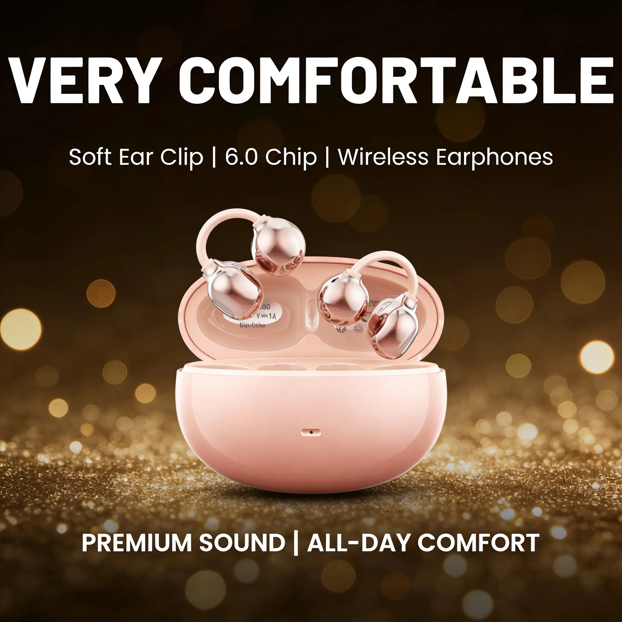 INSONIXN SK50 Wireless Clip-On Open-Ear Headphones - Bluetooth 6.0, Upgraded Panoramic Sound, Water Resistant, Dustproof Cordless Sports Earbuds, 30 Hours Batteries Life for Running Audio