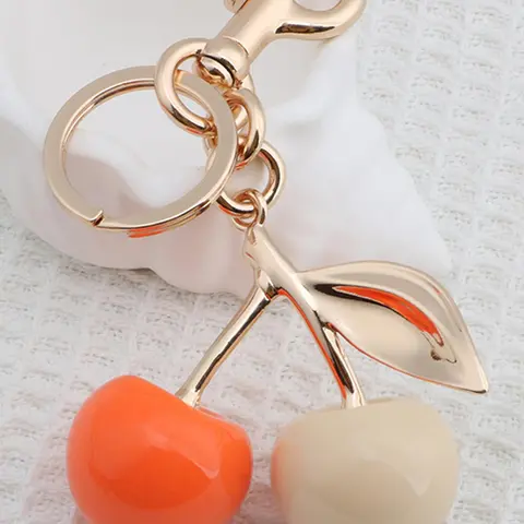 Cute Cherry Design Keychain, Fashionable Keychain for Women & Girls, Girly Keychain, Trendy All-match & Exquisite Keychain for Birthday Gift