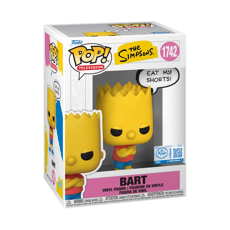 Funko Pop! The Simpsons - Bart (Eat My Shorts) #1742 Exclusive (Sticker may vary) Collectible Pop Vinyl Figure