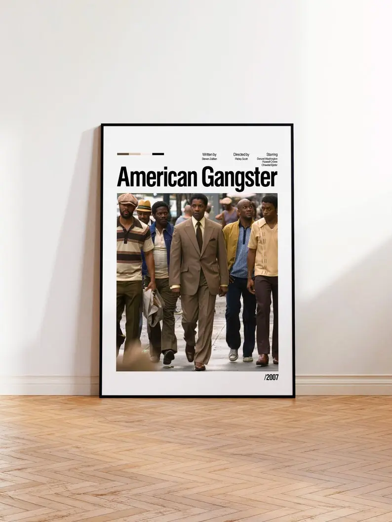 American Gangster Film Poster, minimalist movie poster, personalized poster, classic movie poster
