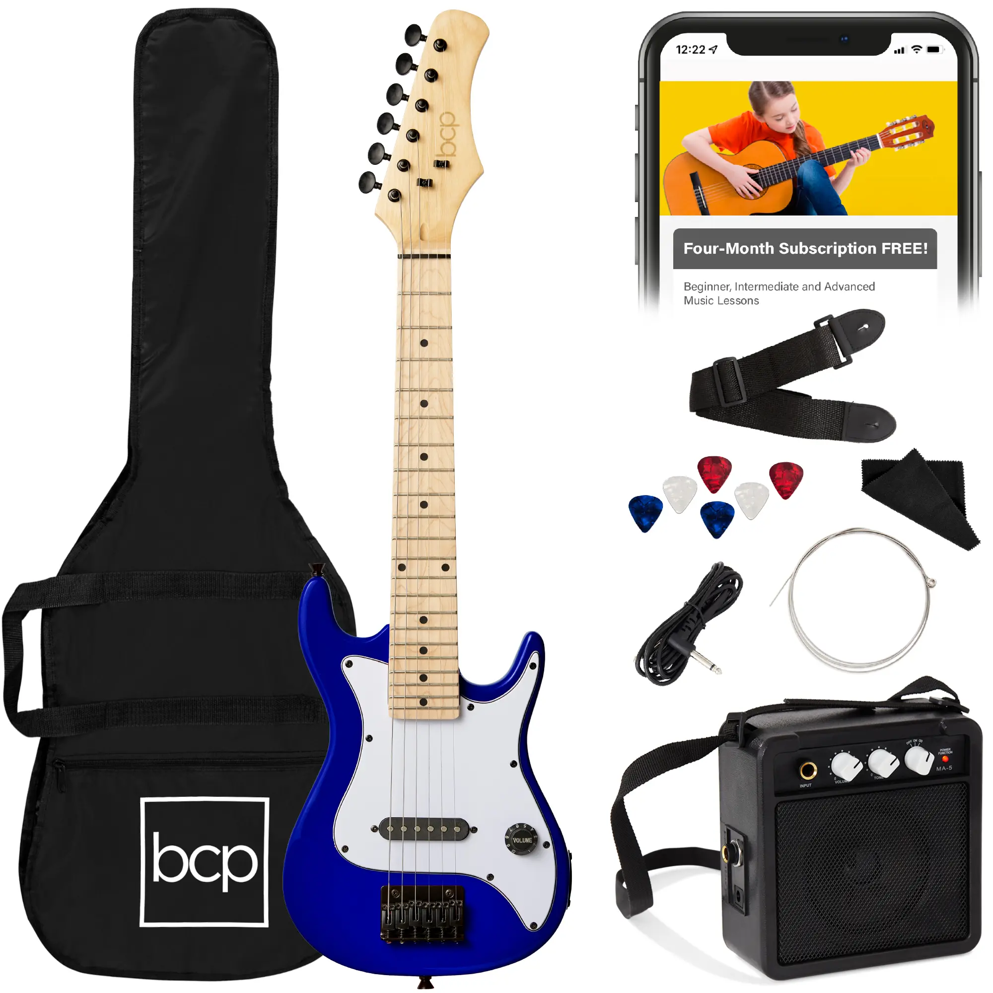 Best Choice Products 30in Kids Electric Guitar Beginner Starter Kit w/ 5W Amplifier, Strap, Case Best Choice Products 30in Kids Electric Guitar Beginner Starter Kit w/ 5W Amplifier, Strap, Case