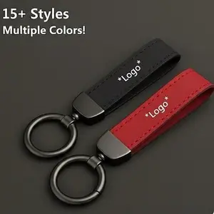 Suede Car Keychain for Car Enthusiasts- Red & Black Classic Design - Fits All Models Men