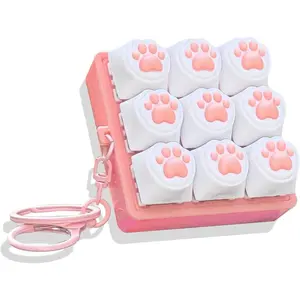Cat Paw Keyboard Stress Relief Keychain, 3-Touch Keyboard Stress Relief, Colorful Linear Click Keychain, Fun Gift for Halloween and Christmas
