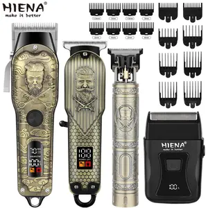 Vintage Beard Styling Gift Set｜Rechargeable Trimmer with Retro Design Comb, Full Kit for Home & Salon, Beard Clipper, USB Rechargeable Trimmer. A Collector‘s Choice Gift for Dad