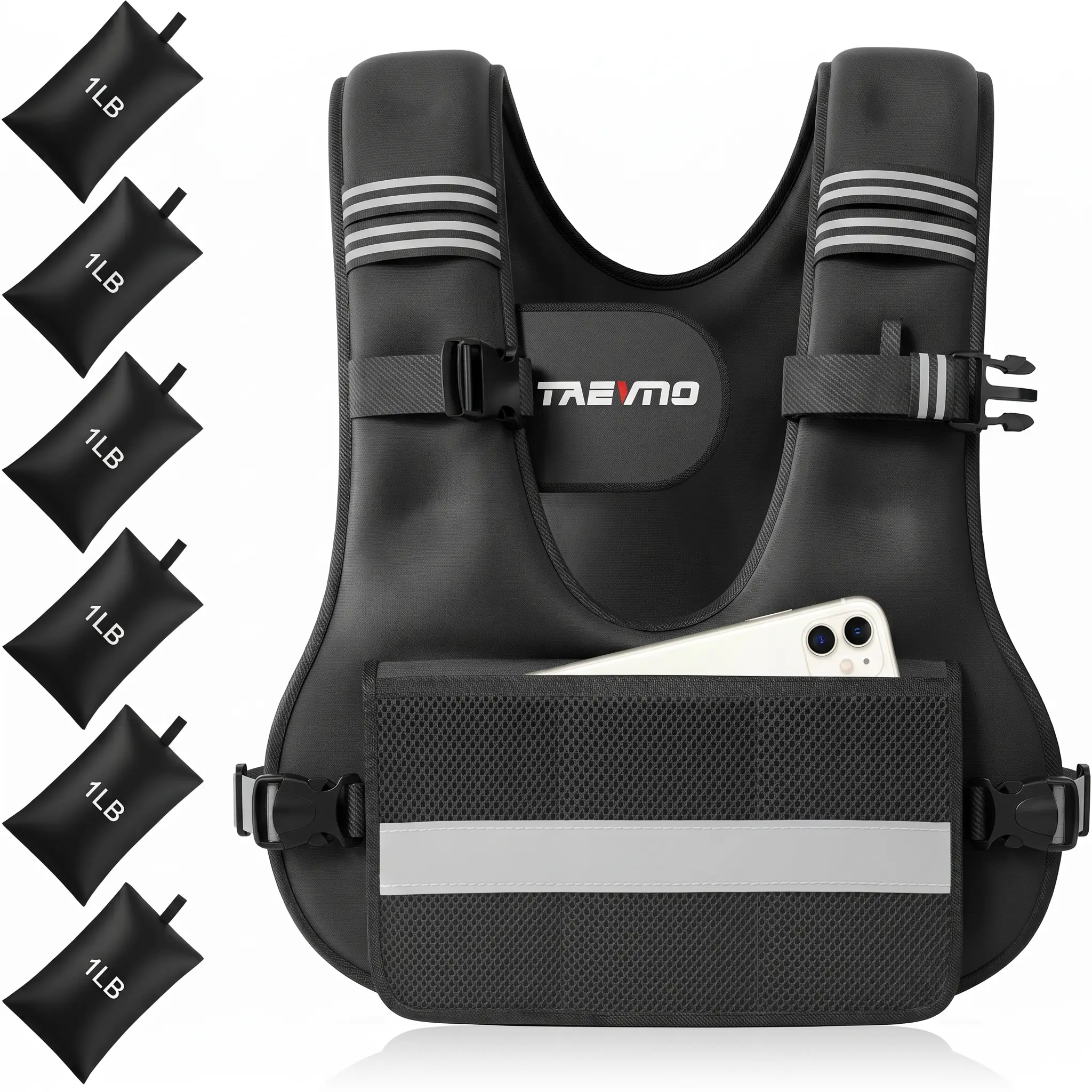TAEVNO Weighted Vests, 6-12lbs/12-20lbs/20-32lbs Adjustable Workout Weighted Vest with 6 Ironsand Weights for Men&Women: Motivational Walking, Running,Rucking,Strength Training tiktokshopbacktoschool
