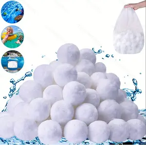2.9LB Reusable Pool Filter Balls Eco-Friendly Pool Fiber Filter Balls Replace Pool Filter Sand, Pool Filter Media Balls for Swimming Pool, aquariums, filter pumps, and washing machines, High dirt removal capacity,Replace 100lbs pool filter sand tank