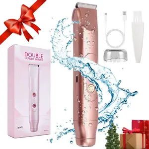 USB Rechargeable 2-In-1 Electric Shaver, Travel Shaver, Women's Pubic Hair Trimmer, Men's Beard Razor, Multi-Functional Grooming Tool, Ideal Gift