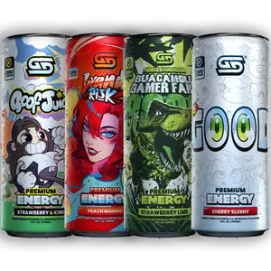 Gamer Supps Sugar Free GG Premium Energy Variety Pack 12 Cans - Moistcr1tikal's Goof Juice, Smii7y's Good, DARUSSIANBADGER's Guacamole Gamer Fart 9000