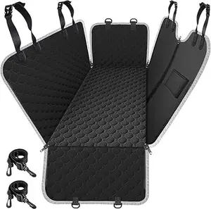Dog Car Seat Cover for Back Seat, 2026 Upgraded 600D Heavy Duty Waterproof & Scratch-Resistant Dog Hammock for Car, Back Seat Pet Cover for Dogs with Sedan, Trucks and SUVs, Standard, Black