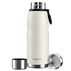 Augshark 20 oz Insulated Water Bottle Vacuum Water Flasks Coffee Travel Cup with Handle Stainless Steel Metal Water Bottle for Hot and Cold Drink Water Flask