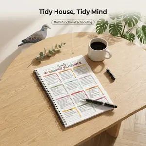 Household Daily Cleaning Schedule Planner, 1 Count Cleaning Checklist Schedule Notebook, Cleaning Planner Notebook, Office Stationery & Supplies