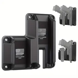 Magnetic Gun Holder Sleeve |   Fits Glock 17/19/26 Sig Sauer Tarus |   Tabletop/Cart/Wall Concealed |   Universal Pstol Magnetic Sleeve Airsft Gun Storage Accessory