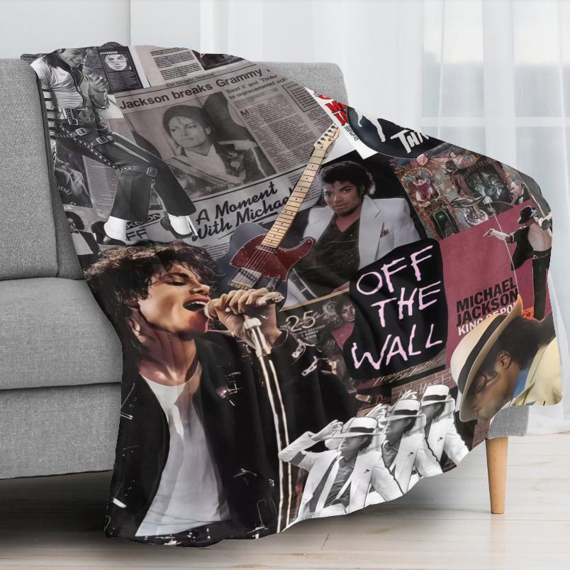 Michael Jackson's high-quality flannel blanket - Made of premium flannel fabric, it has an extremely soft and comfortable texture. It is perfect for beds, travel beds, and sofas. It is a gift suitable for music lovers and fans of Michael Jackson.